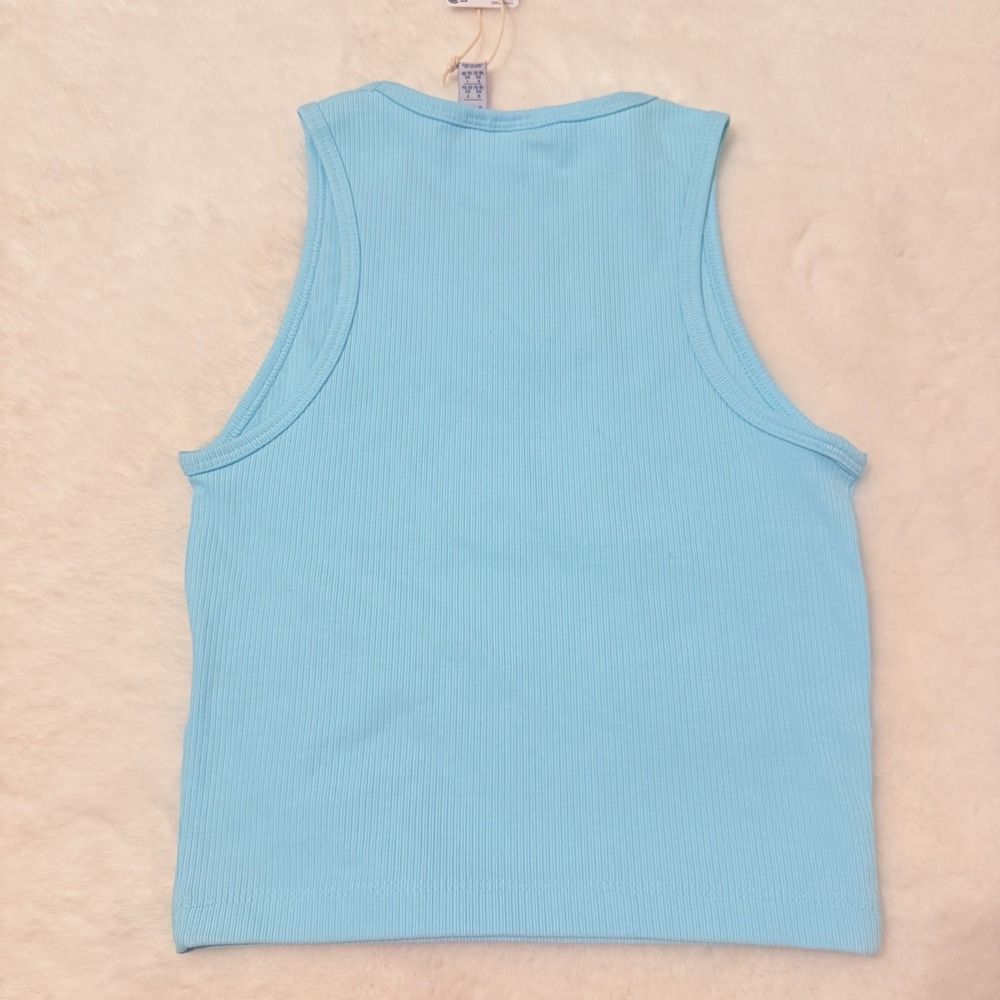 NEW Adidas Originals Adicolor $35 Essentials Rib Tank Top Aqua Women XS - Picture 3 of 6